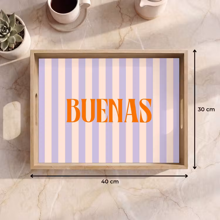 Dienblad - Lila - Oranje - Strepen - Buenas — 9