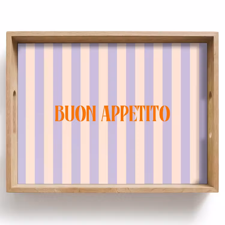 Dienblad - Lila - Oranje - Strepen - Buon Appetito — 1