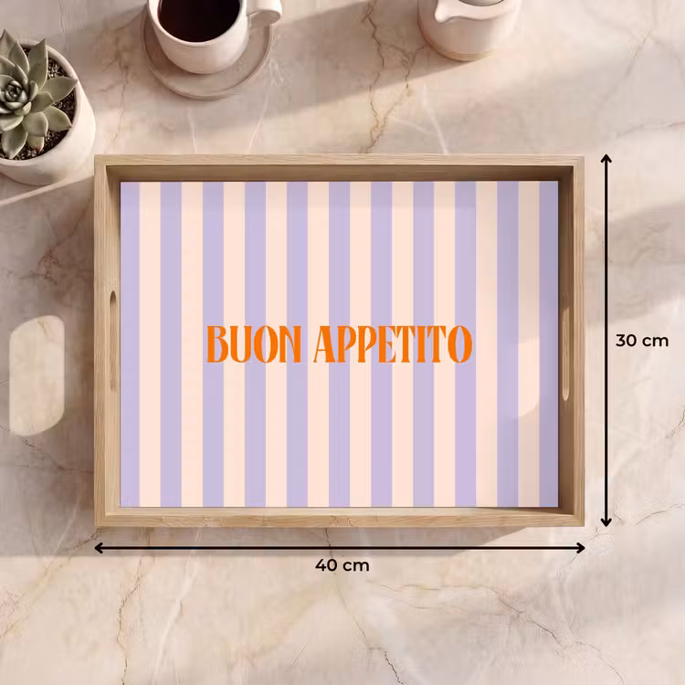 Dienblad - Lila - Oranje - Strepen - Buon Appetito — 9