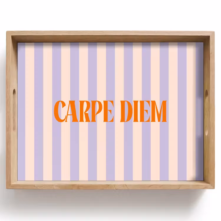 Dienblad - Lila - Oranje - Strepen - Carpe Diem — 1