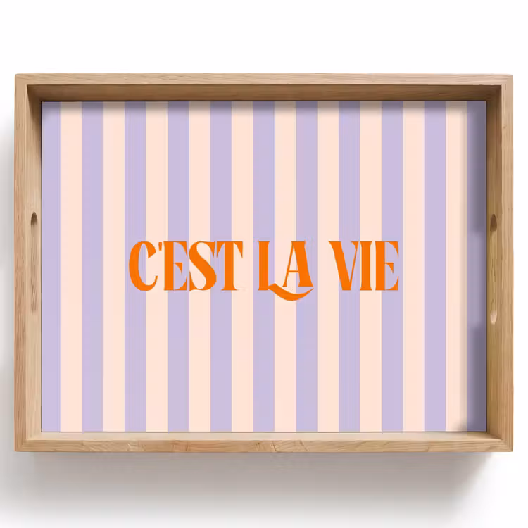 Dienblad - Lila - Oranje - Strepen - C'est La Vie — 1