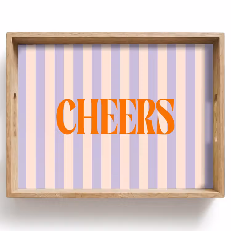Dienblad - Lila - Oranje - Strepen - Cheers — 1
