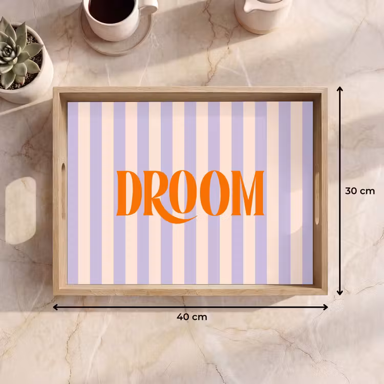 Dienblad - Lila - Oranje - Strepen - Droom — 9