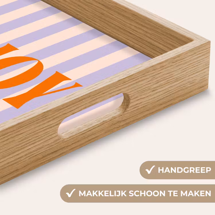 Dienblad - Lila - Oranje - Strepen - Enjoy — 5