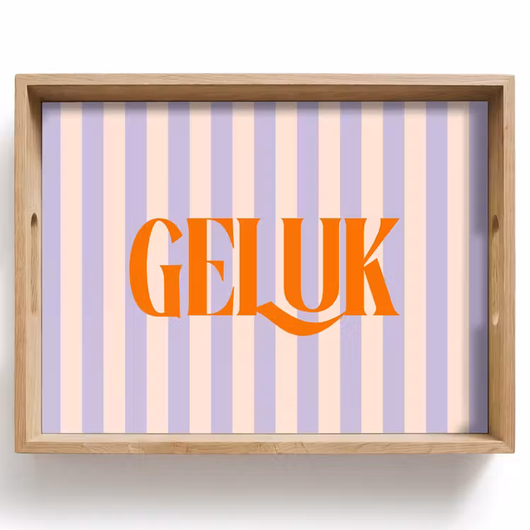 Dienblad - Lila - Oranje - Strepen - Geluk — 1