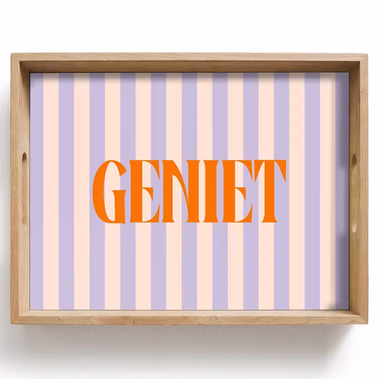 Dienblad - Lila - Oranje - Strepen - Geniet — 1