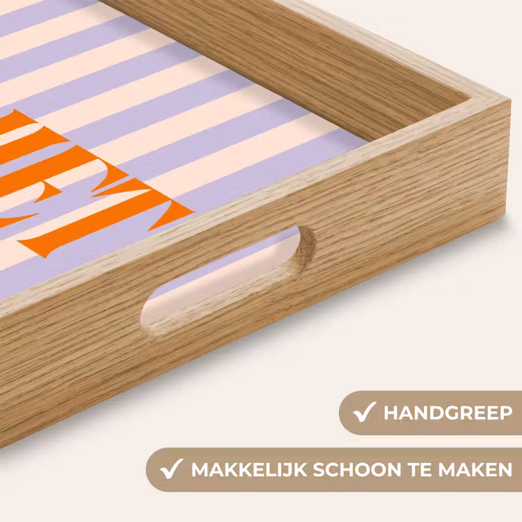 Dienblad - Lila - Oranje - Strepen - Geniet — 5
