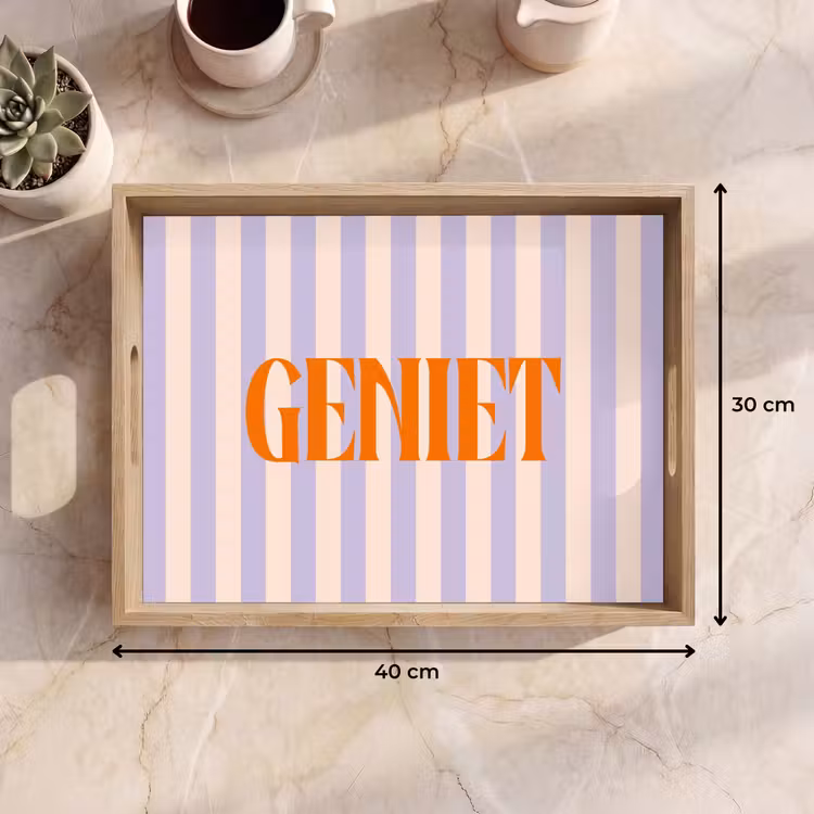 Dienblad - Lila - Oranje - Strepen - Geniet — 9