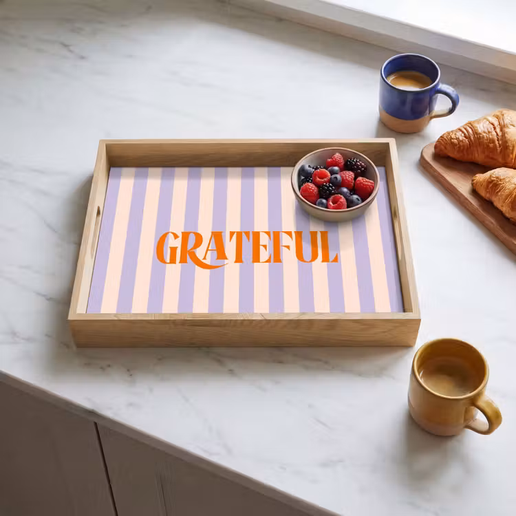 Dienblad - Lila - Oranje - Strepen - Grateful — 4