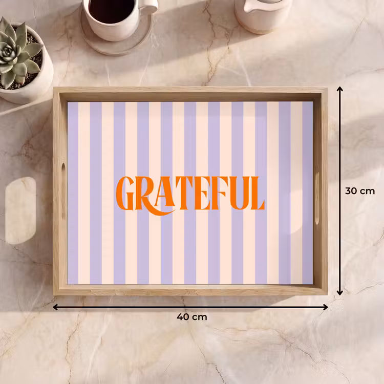 Dienblad - Lila - Oranje - Strepen - Grateful — 9
