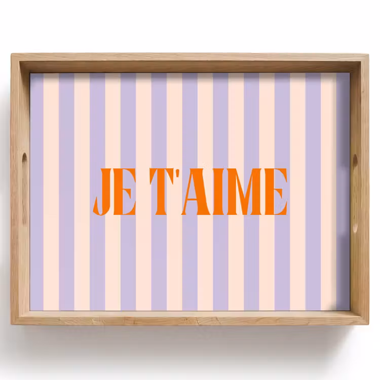 Dienblad - Lila - Oranje - Strepen - Je t'aime — 1