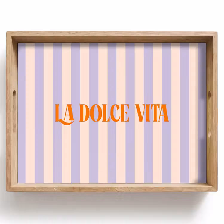 Dienblad - Lila - Oranje - Strepen - La Dolce Vita — 1