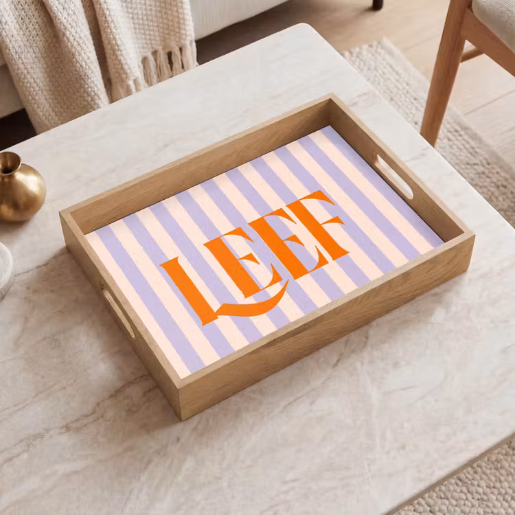Dienblad - Lila - Oranje - Strepen - Leef — 2