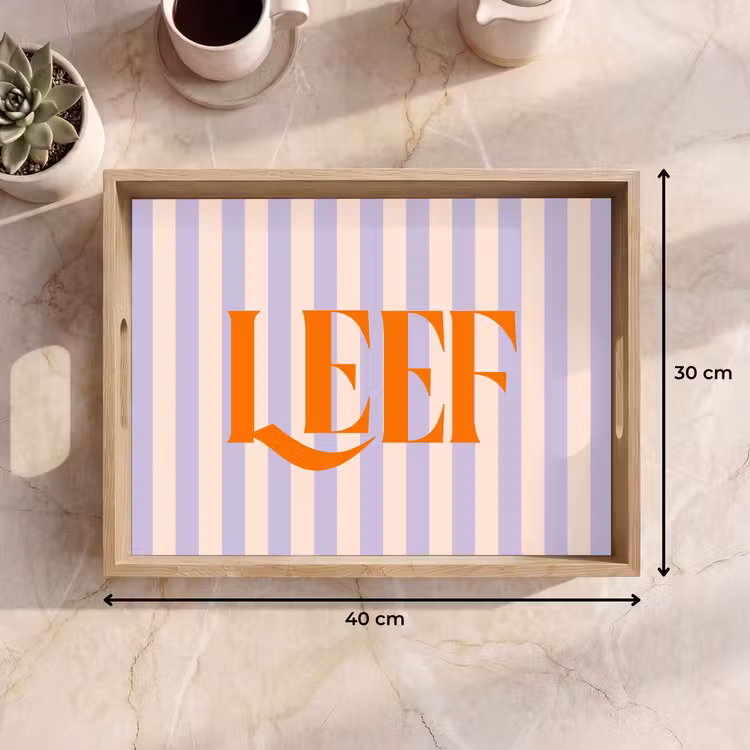 Dienblad - Lila - Oranje - Strepen - Leef — 9