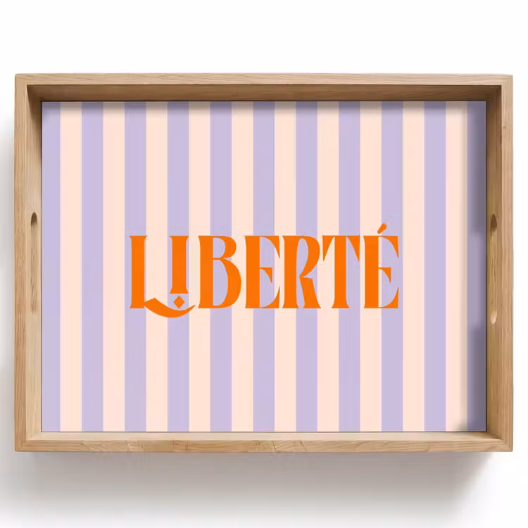 Dienblad - Lila - Oranje - Strepen - Liberté — 1