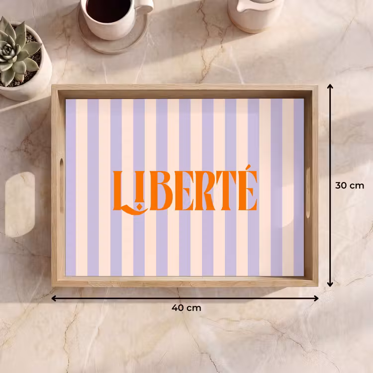 Dienblad - Lila - Oranje - Strepen - Liberté — 9