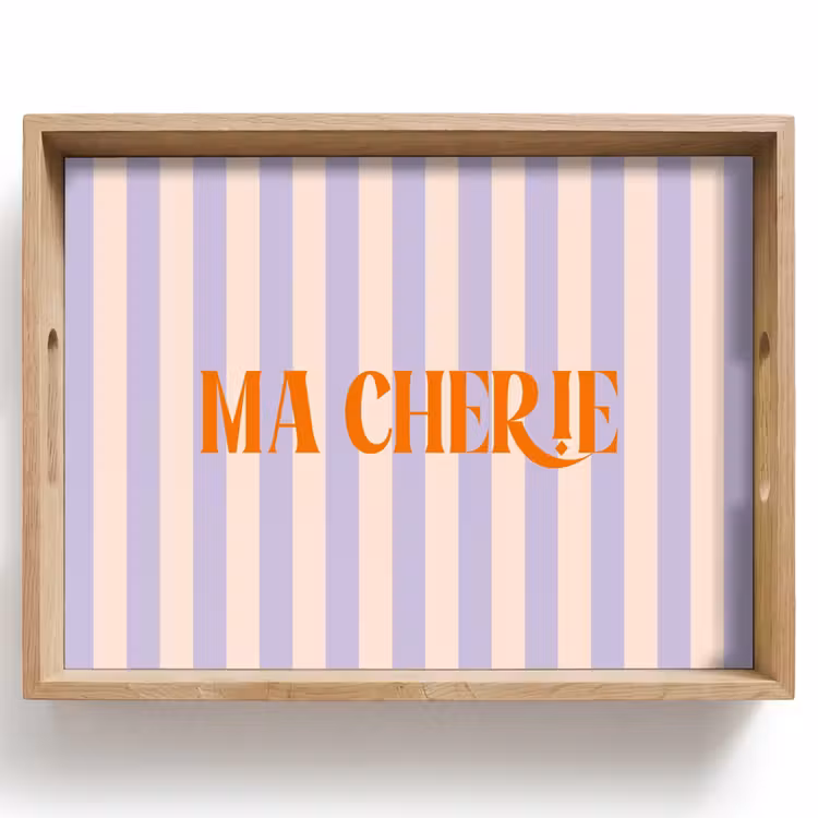 Dienblad - Lila - Oranje - Strepen - Ma Cherie — 1