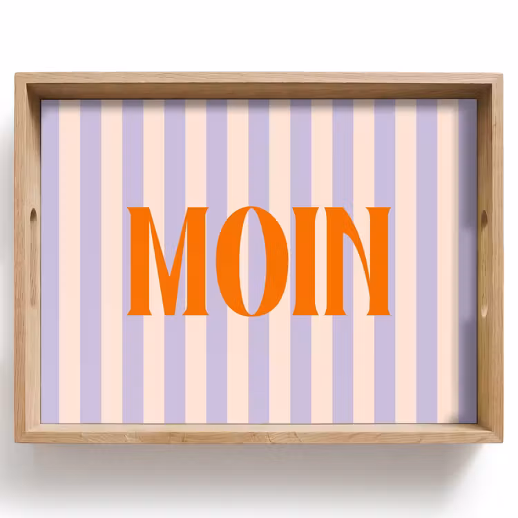 Dienblad - Lila - Oranje - Strepen - Moin — 1