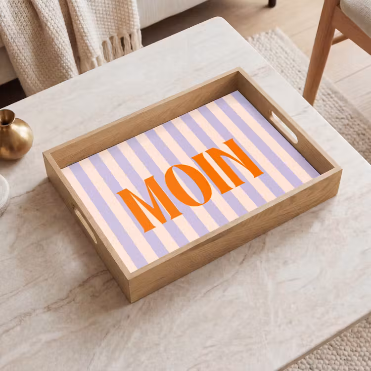 Dienblad - Lila - Oranje - Strepen - Moin — 2