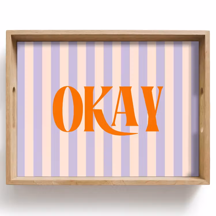Dienblad - Lila - Oranje - Strepen - Okay — 1