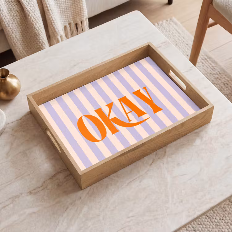 Dienblad - Lila - Oranje - Strepen - Okay — 2