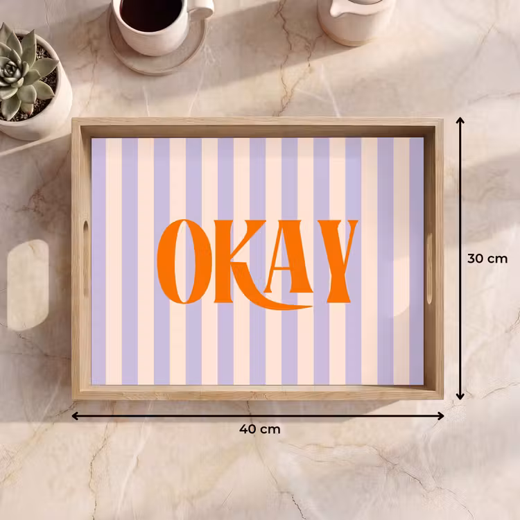 Dienblad - Lila - Oranje - Strepen - Okay — 9
