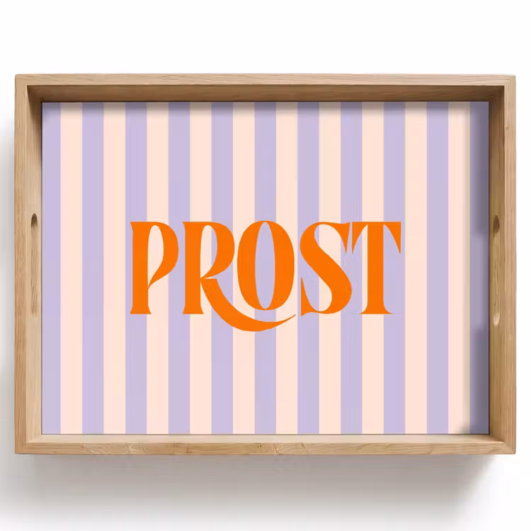 Dienblad - Lila - Oranje - Strepen - Prost — 1