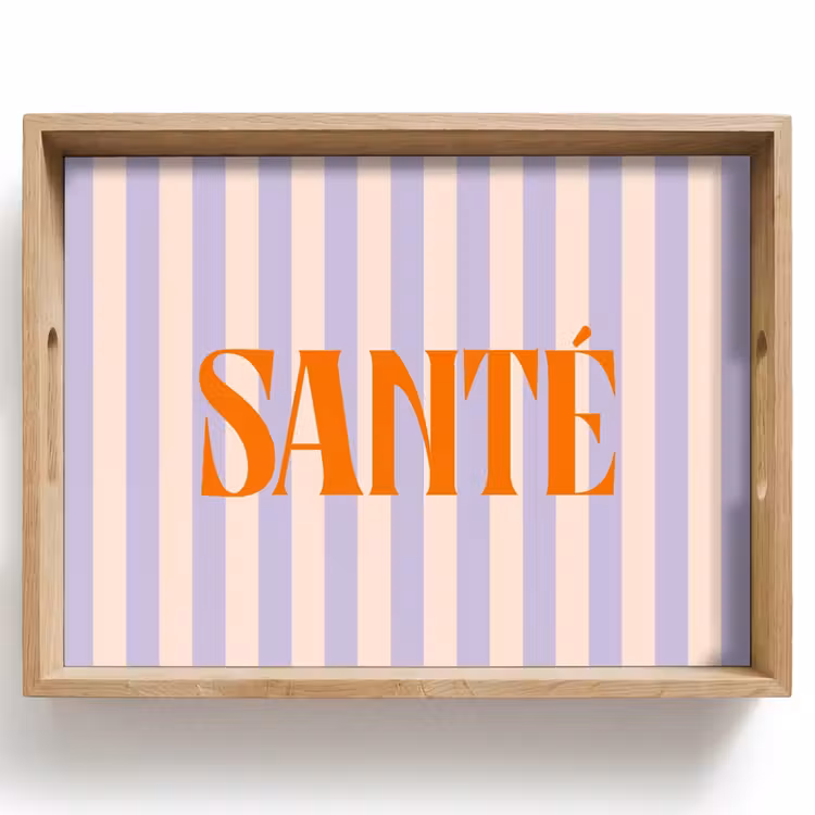 Dienblad - Lila - Oranje - Strepen - Santé — 1