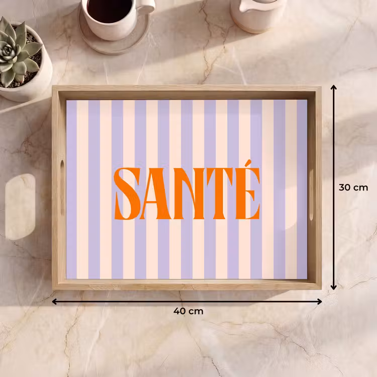 Dienblad - Lila - Oranje - Strepen - Santé — 9