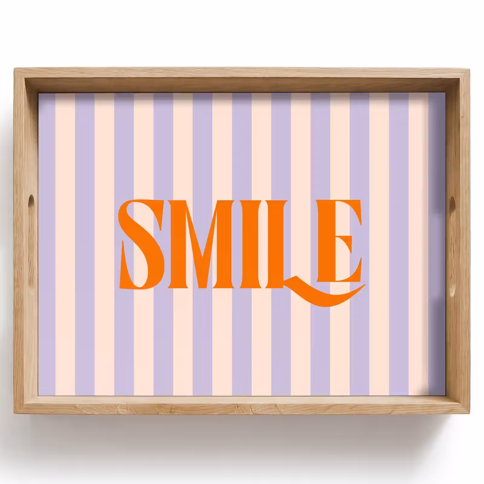 Dienblad - Lila - Oranje - Strepen - Smile — 1