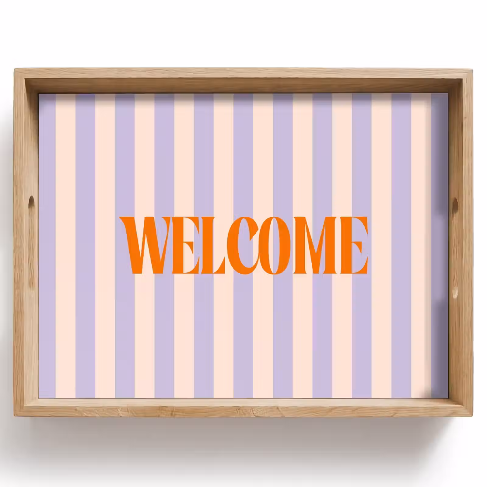 Dienblad - Lila - Oranje - Strepen - Welcome — 1