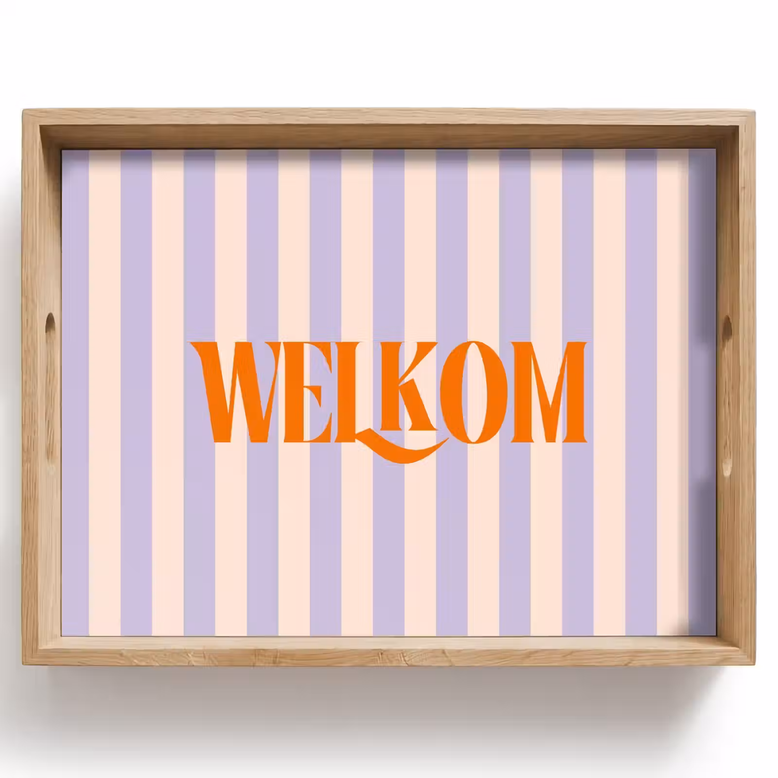 Dienblad - Lila - Oranje - Strepen - Welkom — 1