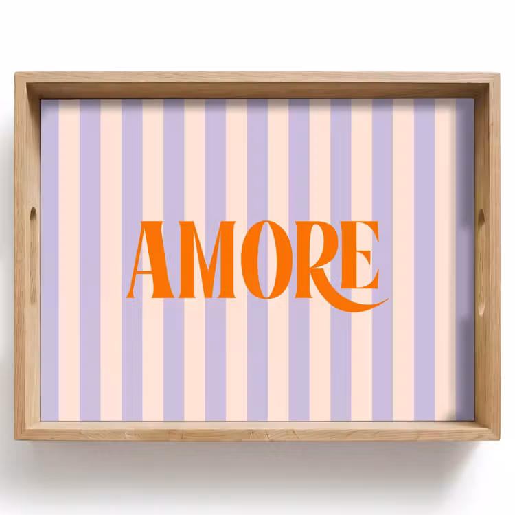 Dienblad - Lila - Oranje - Strepen - Amore — 1