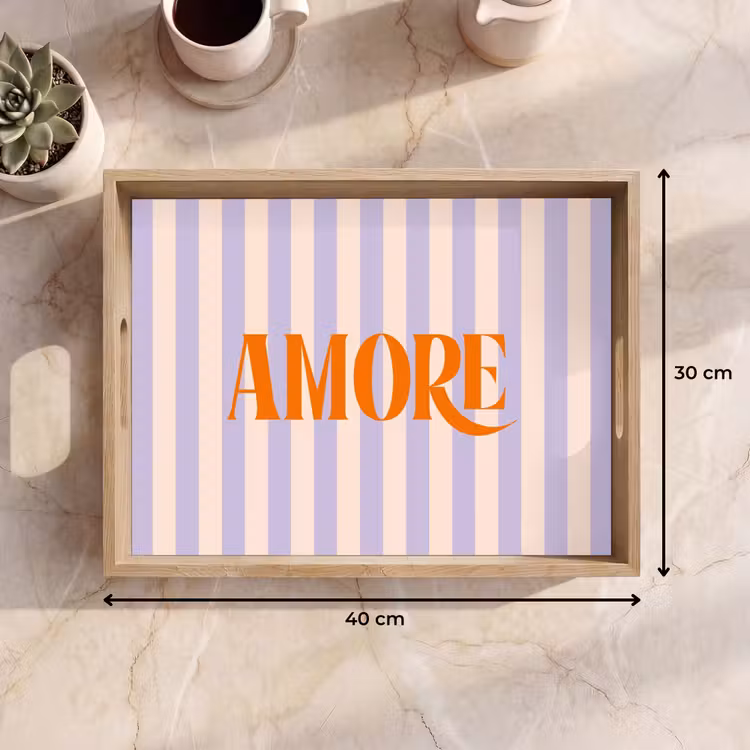 Dienblad - Lila - Oranje - Strepen - Amore — 9