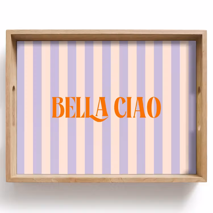 Dienblad - Lila - Oranje - Strepen - Bella Ciao — 1