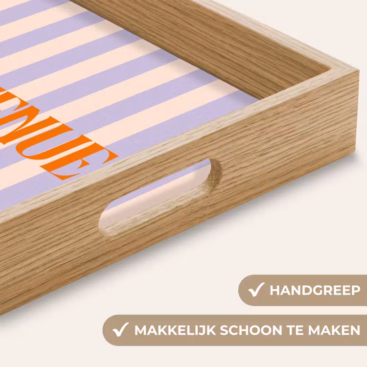 Dienblad - Lila - Oranje - Strepen - Bienvenue — 5
