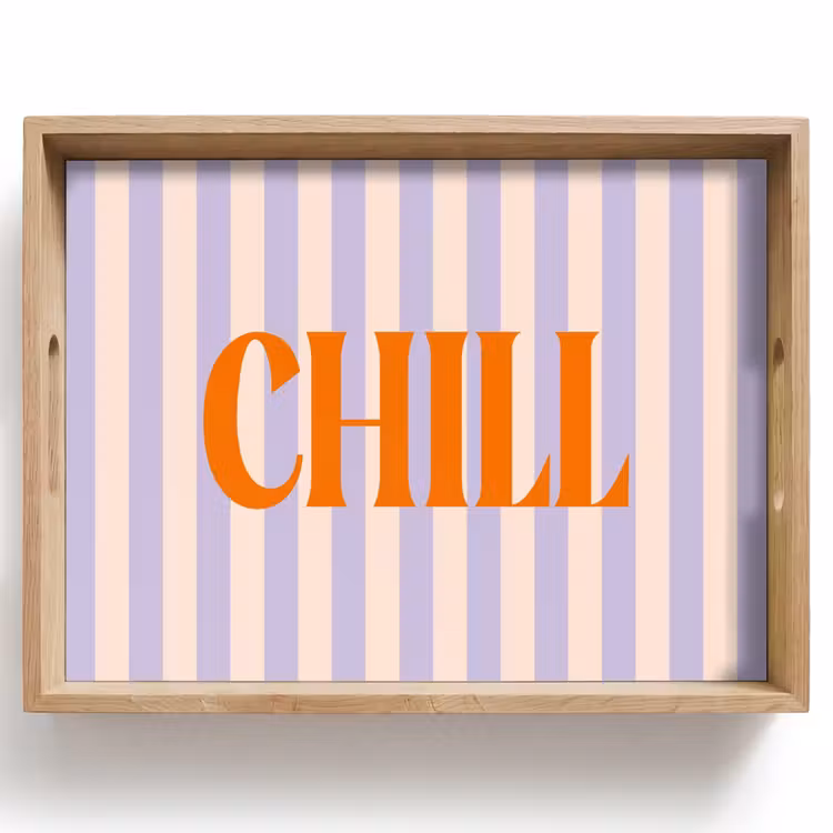 Dienblad - Lila - Oranje - Strepen - Chill — 1