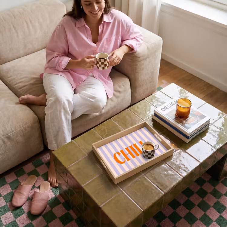 Dienblad - Lila - Oranje - Strepen - Chill — 6