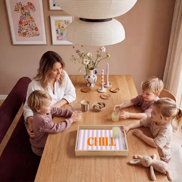Dienblad - Lila - Oranje - Strepen - Chill — 7