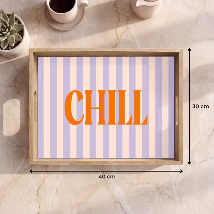 Dienblad - Lila - Oranje - Strepen - Chill — 9