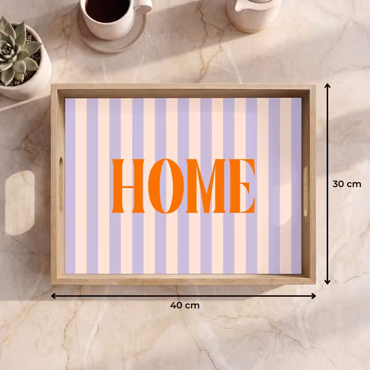Dienblad - Lila - Oranje - Strepen - Home — 9