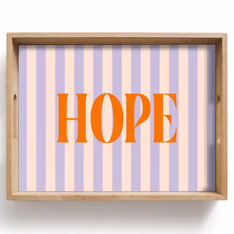 Dienblad - Lila - Oranje - Strepen - Hope — 1