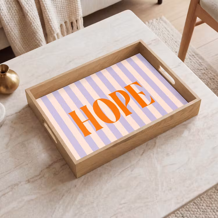 Dienblad - Lila - Oranje - Strepen - Hope — 2