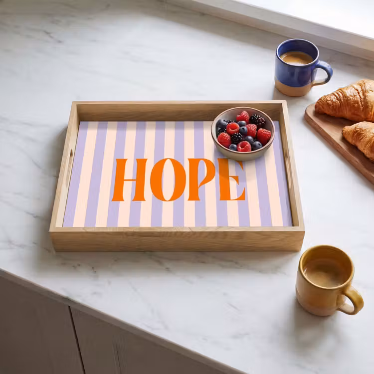 Dienblad - Lila - Oranje - Strepen - Hope — 4
