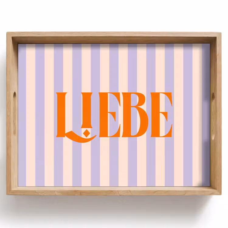 Dienblad - Lila - Oranje - Strepen - Liebe — 1