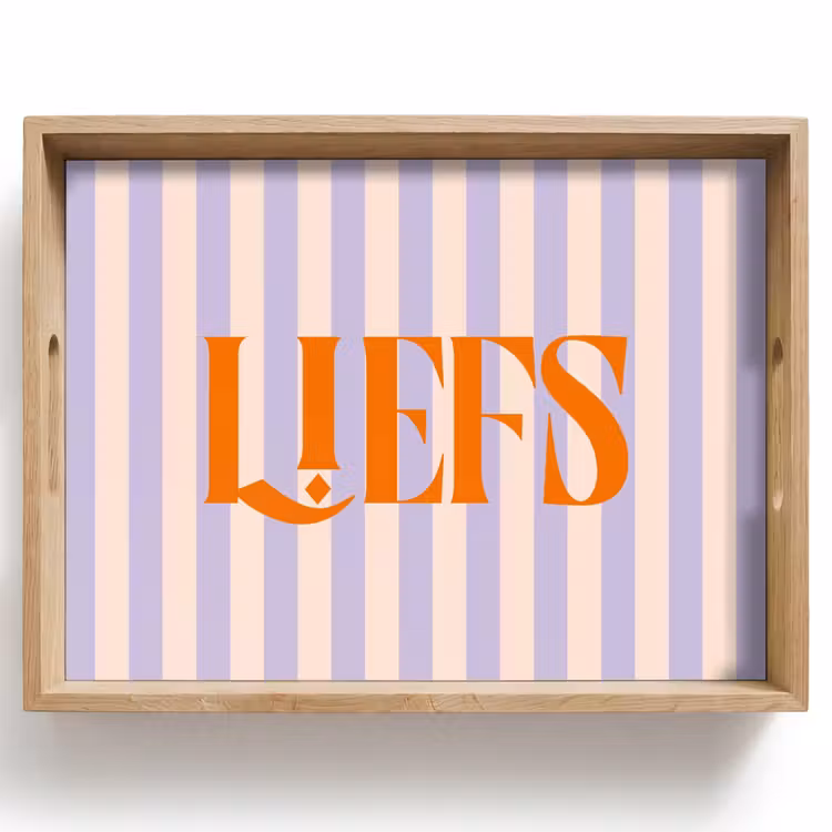 Dienblad - Lila - Oranje - Strepen - Liefs — 1