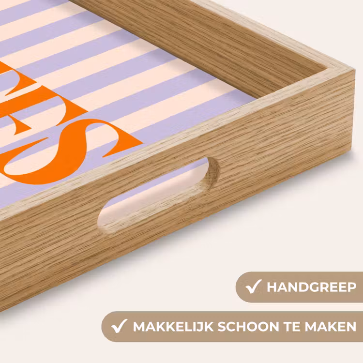 Dienblad - Lila - Oranje - Strepen - Liefs — 5