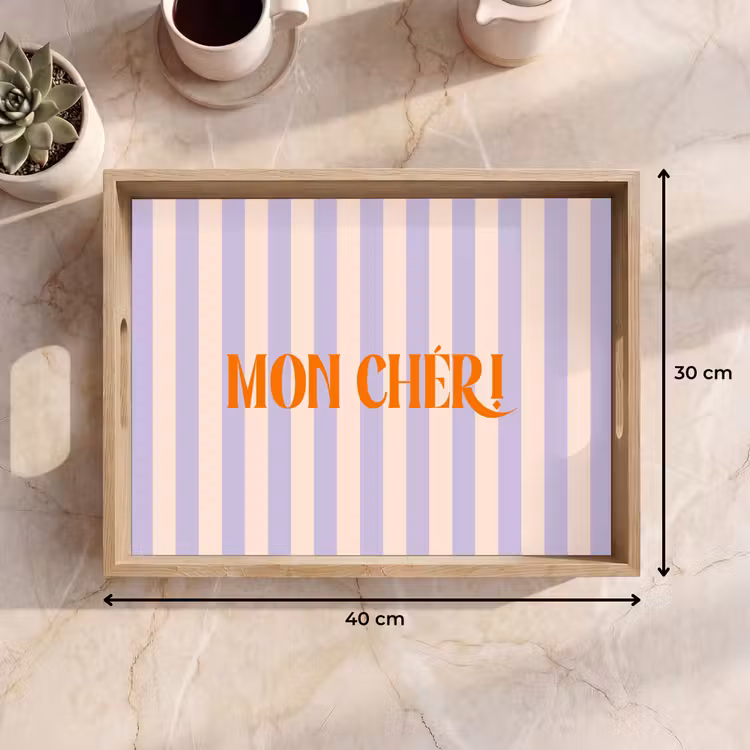 Dienblad - Lila - Oranje - Strepen - Mon Chéri — 9