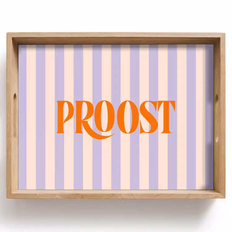 Dienblad - Lila - Oranje - Strepen - Proost — 1