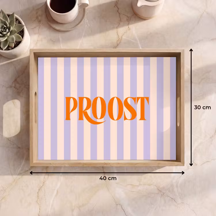 Dienblad - Lila - Oranje - Strepen - Proost — 9